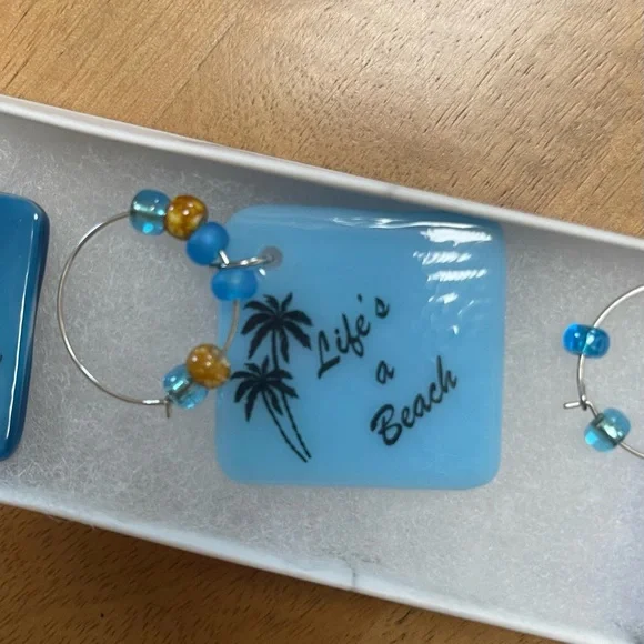 Wine Glass Charms, Beach-Themed, Set of 3 - Picture 3 of 4